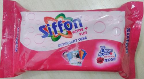 Siffon Active Plus Detergent Cake, Feature : Pink Colour, Rose Fragrance, With Convenient Price, Plastic Pouch Wrapper.