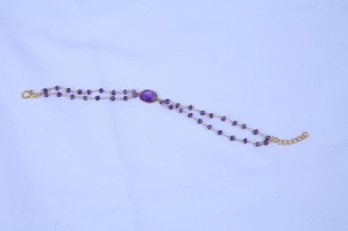 Amethyst Beaded Bracelet, Gender : Female