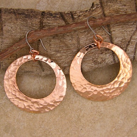 Round Polished Copper Earrings, Occasion : Anniversary, Gift, Wedding, Party