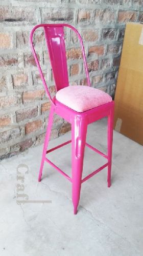 Metal Bar Stool With Cushion Seat, Size : 36