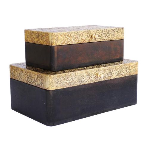 Brass Jewellery Box: Set Of 2