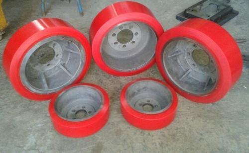 Round PU MHE Wheels, For Chairs, Sofa, Tables, Color : Grey, Red