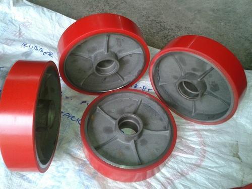 PU Hand Pallet Wheels, Shape : Round