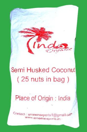 Semi Husked Coconuts, Color : Brown