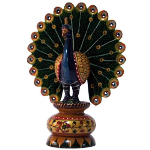 Handicraft Gift Item Wooden Peacock, For Showcase, Expression Of Love, Artistic, Feature : India