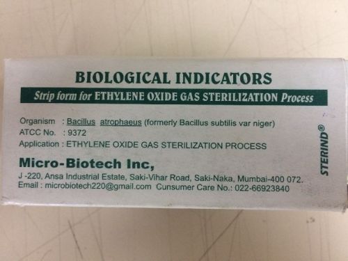 STERIND: Ethylene Oxide Gas Sterilization Strips, For Commerical, Industrial, Laboratory