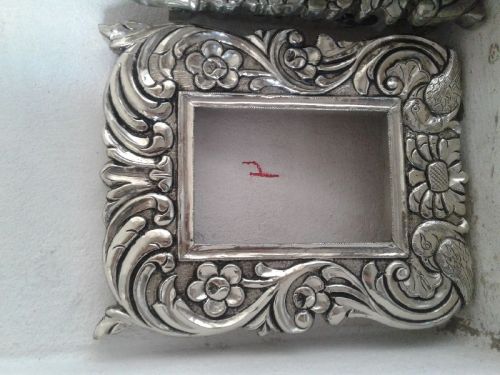 Polished Metal Silver Inlay Photo Frames