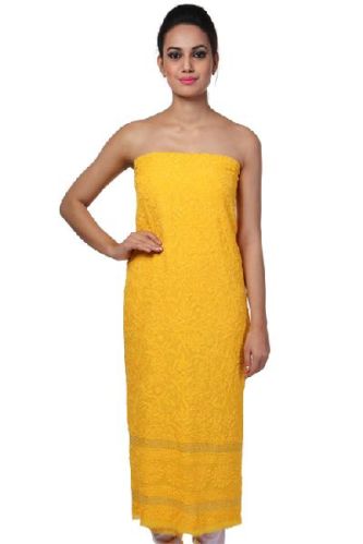 Embroidered Lucknowi Kurti Fabric, Occasion : Casual Wear, Party Wear