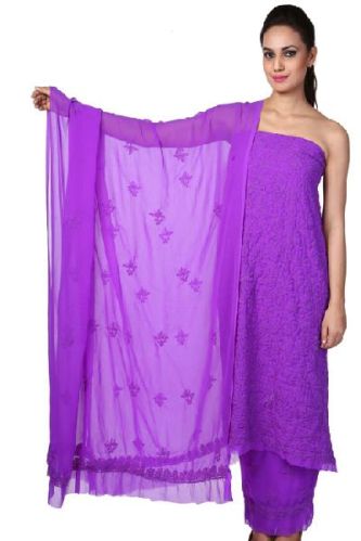 Cotton Plain Lucknowi Suit Fabric, Feature : Attractive Look, Comfortable, Low Shrinkage