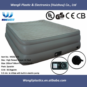 New Fashion Inflatable Bed Flocked 3 Layer Air Bed