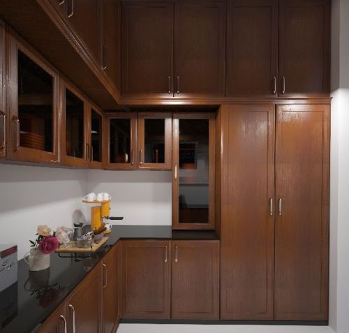 PLAIN GLOSSY ALUMINIUM MODULAR KITCHEN