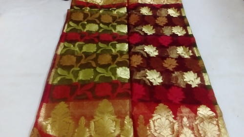 Checked Kora Silk Sarees, Occasion : Festival Wear, Party Wear