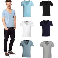 Plain Mens V Neck T-Shirts, Size : XL