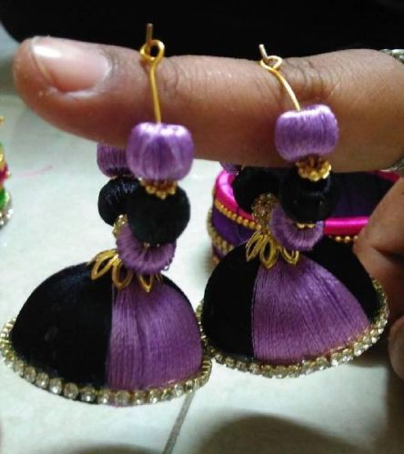 Silk Thread Jumkas, Gender : Female