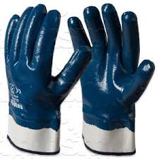 Nitrile Heavy Coated Gloves With Safety Cuff
