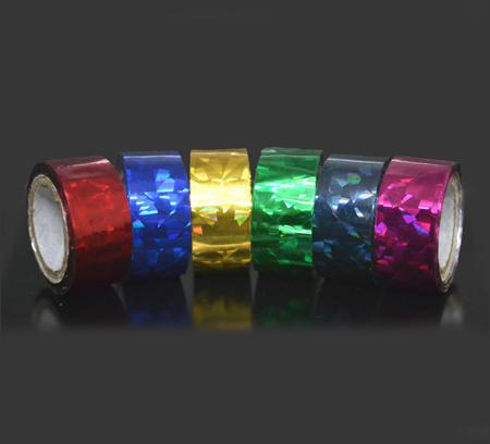 Plastic Colored Holographic Tapes, For Packaging, Design : Plain