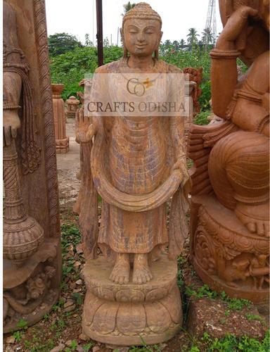 Crafts Odisha Sandstone Buddha Sanding Statue