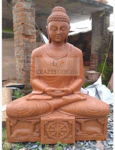 Crafts Odisha Sandstone Buddha Sitting Statue