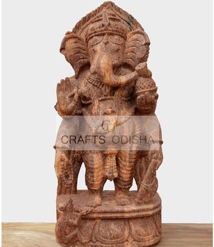 Crafts Odisha Sandstone Ganesha Standing Statue, For Garden/Home Decoration