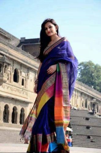 Maheshwari Rainbow Border Sarees