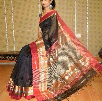 Maheshwari Silver Golden Silk Sarees