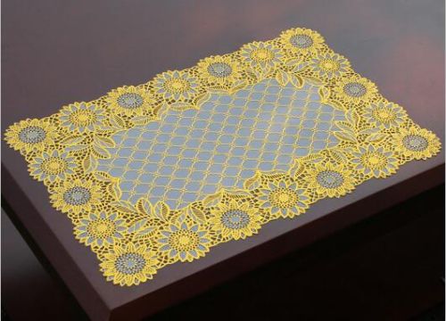 Hot-stamping PVC Placemat With Lotus Design Table Mat For Dinning