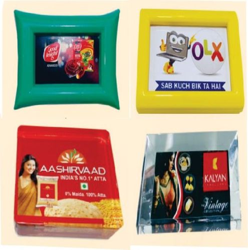 Glass Polished Promotional Paperweights, For Home Decor, Office, School, Size : 32x24x4mm, 40x30x8mm