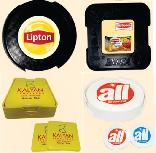 Aluminum Promotional Tea Coasters, Size : 8x8cm, 9x9cm