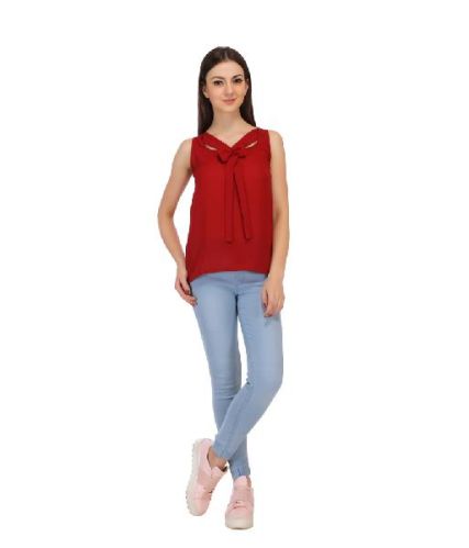 Red Moss Solid Western Tops