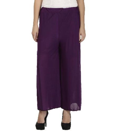 Chick Garb Purple Cotton Lycra Palazzo Pants