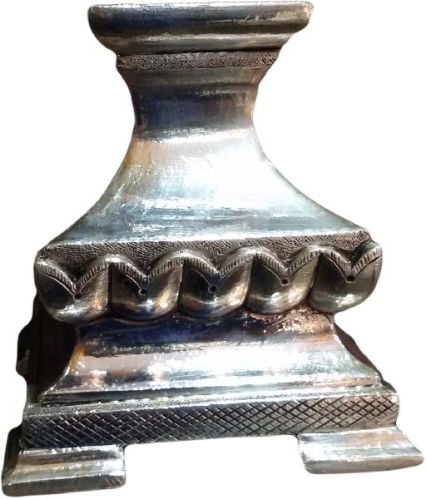 Silver Coated Wooden Candle Stand, For Decoration, Size : 10x10x5cm, 23x10x10cm, 3.5x4.5x4.5cm