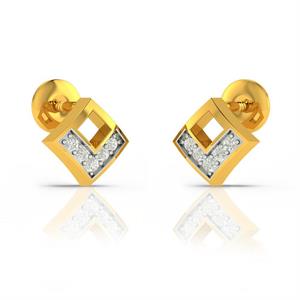 Charu Jewel Audrey Diamond Gold Earrings, Gender : Female