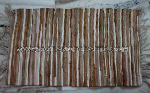 Cotton Hand Made Rag Rug, For Home, Living Room, Indoor, Outdoor, Decoration, Floor Covering, Technics : Handmade / Handwoven