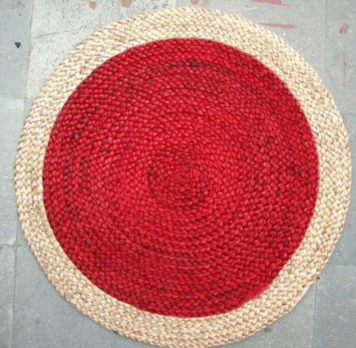 Jute Braided Round Rug, For Home, Living Room, Outdoor, Indoor, Floor Covering, Technics : Handmade