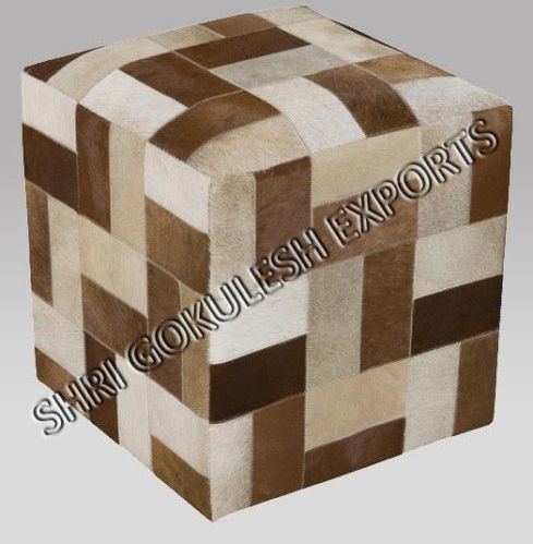 Leather Hair On Ottoman