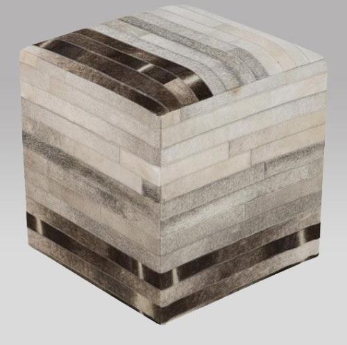 SGE Leather Ottoman Poufs, Pattern : Stripe