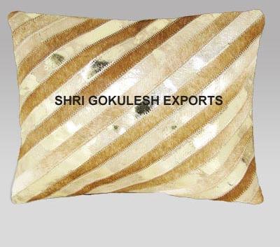 SGE Leather Pillow Covers, For Home, Living Room, Indoor, Decoration, Style : Diagonal Stripe