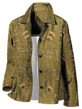 Dupion Silk Embroidery Jacket