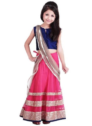 Cotton Plain Girls Lehenga Choli, Technics : Attractive Pattern