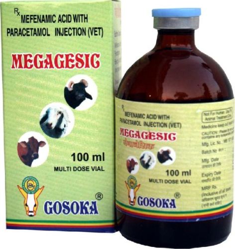 Gosoka Megagesic Injection, For To Animals, Veterinary, Packaging Type : Plastic Bottle