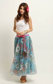 Printed Chiffon Ladies Long Skirts, Size : M, XL