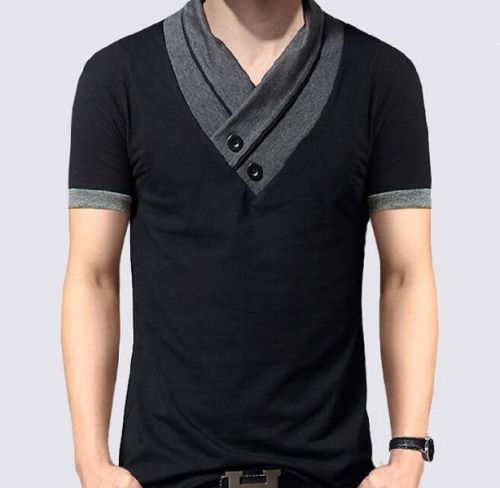 Plain Cotton Mens V Neck T-Shirts, Size : XL