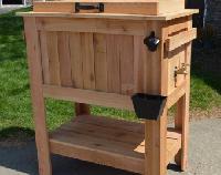 Wooden Cooler Stand for Outdoor Events, Camping, Picnics