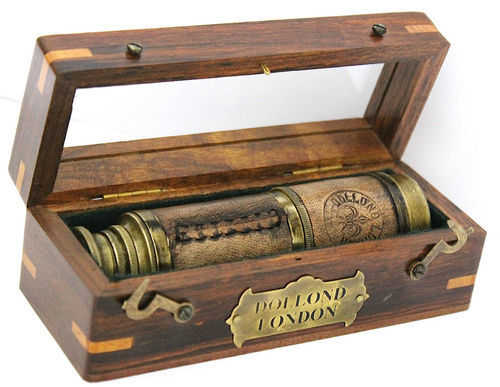 Brass Nautical Telescope With Box