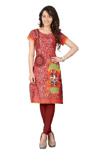 Styloshopper Crepe Kurti-14, Color : Brown