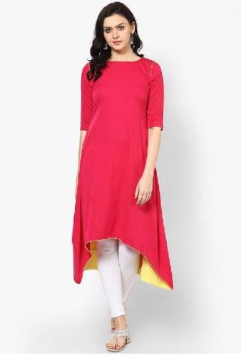 Plain Kurti03, Color : Red