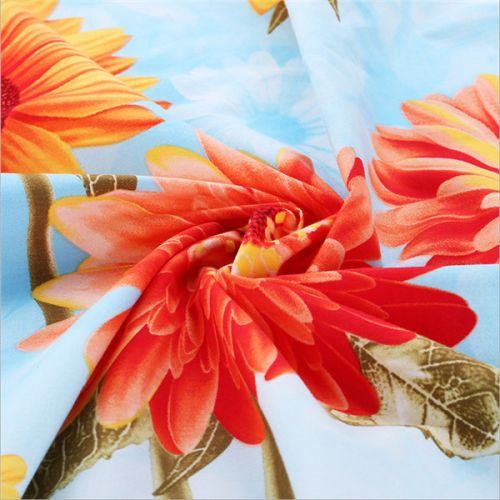 100% Cotton Fabric With Flower Printed