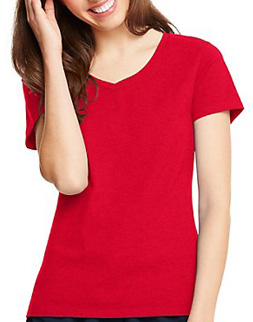Ladies Plain Half Sleeve V Neck T-Shirts