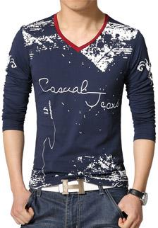 Mens Customized V Neck T-Shirts