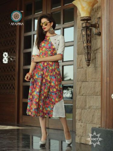 Printed Cotton Kurti, For Casual, Gender : Female
